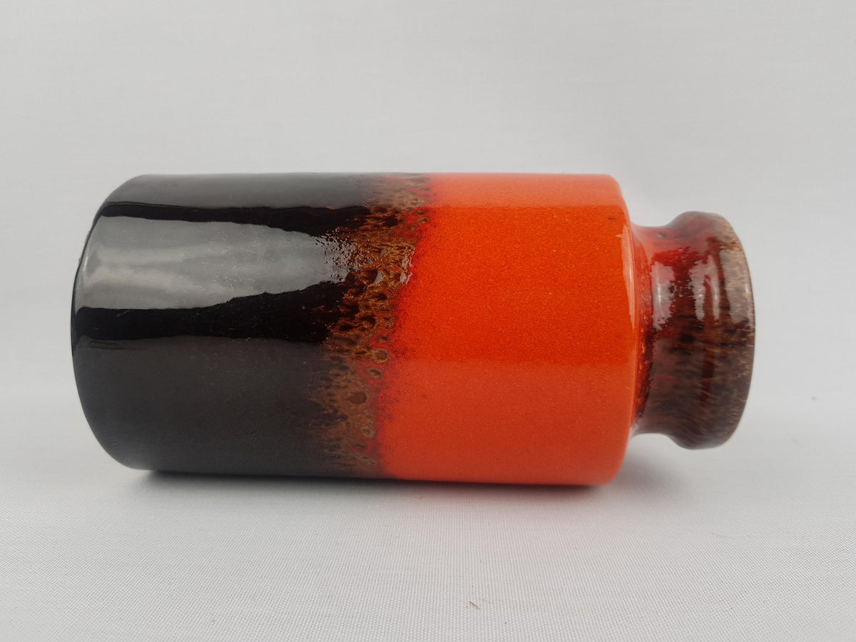 Vintage SCHEURICH KERAMIK Orange and Brown Vase 203 18 West German Pottery 1970s