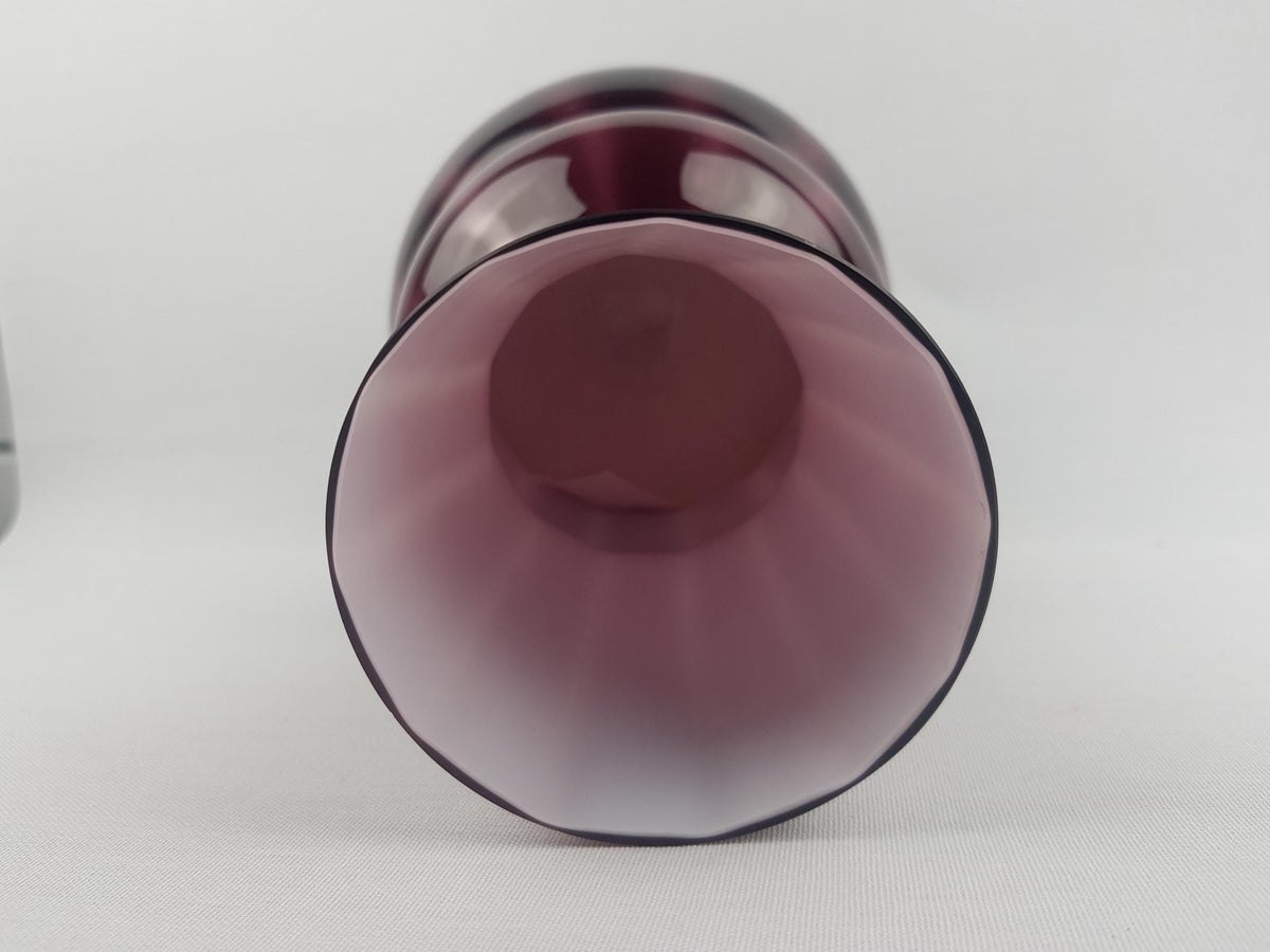 Vintage Purple and White SCANDINAVIAN STYLE Cased Glass Vase