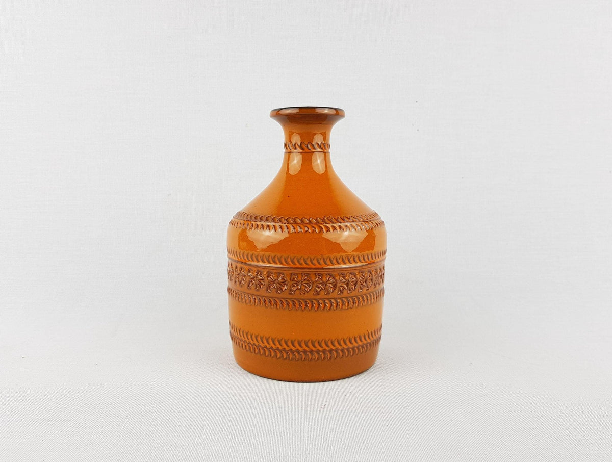 Vintage AKRU KERAMIK (Alfred Krupp) Orange Vase Decor "Genova" 03 15 West German Pottery 1969s