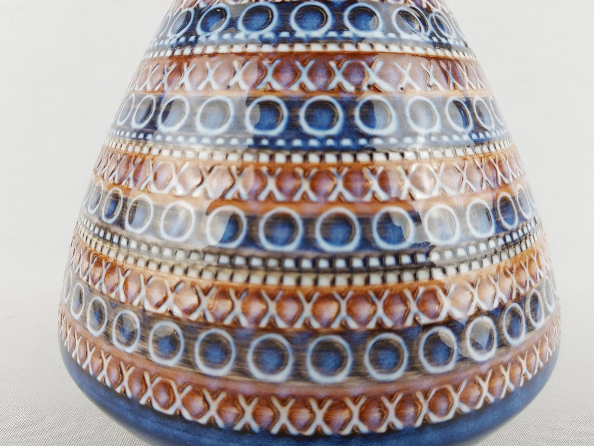 Vintage DÜMLER & BREIDEN Keramik Vase with geometric decor 128-20 West German Pottery 1960s 1970s
