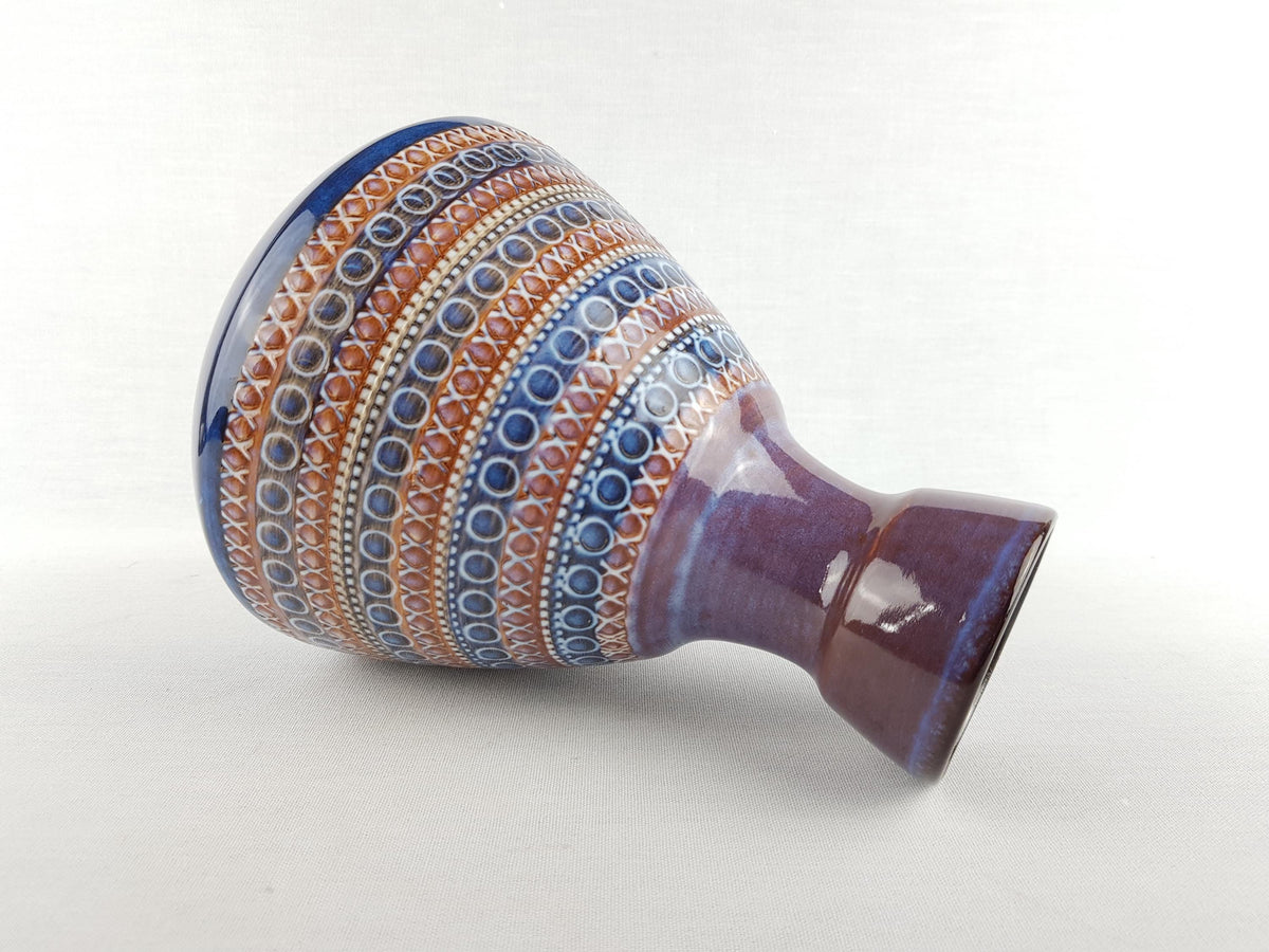 Vintage DÜMLER & BREIDEN Keramik Vase with geometric decor 128-20 West German Pottery 1960s 1970s
