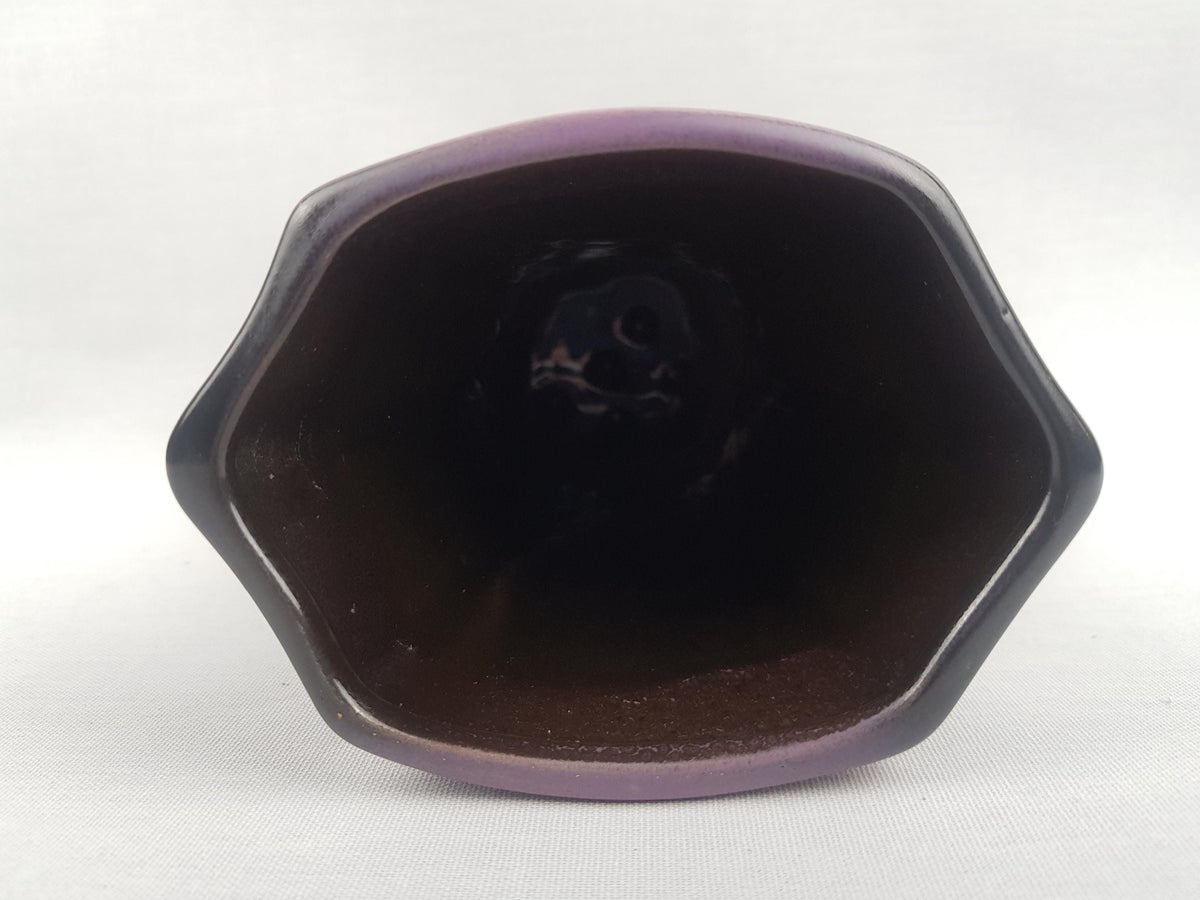 Vintage ES KERAMIK (Emons und Söhne) Purple and Black Vase Menphis Style 648-18 West German Pottery 1980s