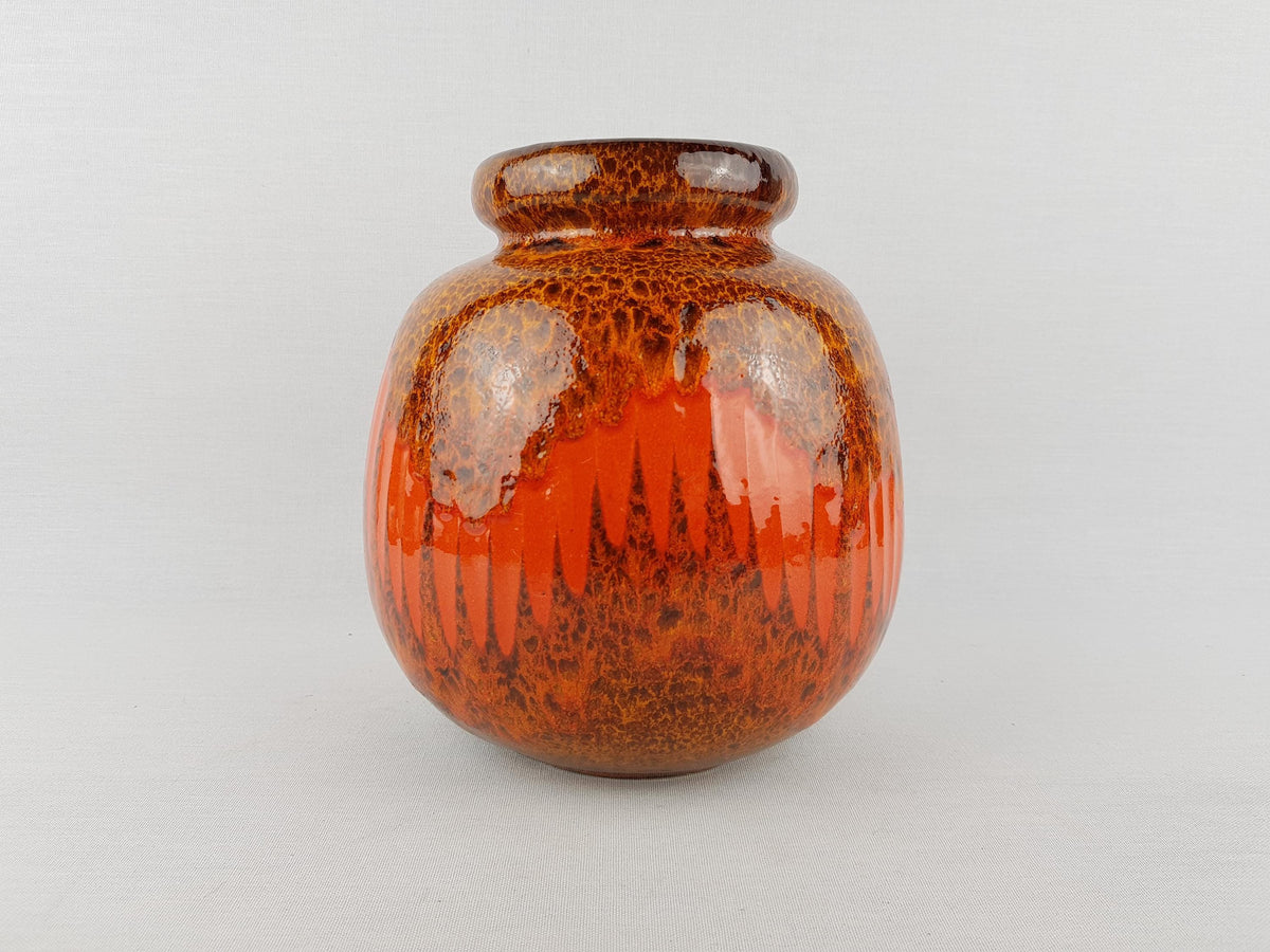 Vintage SCHEURICH KERAMIK Brown and Orange CERAMOS Vase 284 19 West Geman Pottery 1970s
