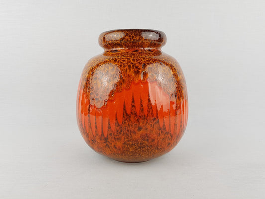 Vintage SCHEURICH KERAMIK Brown and Orange CERAMOS Vase 284 19 West Geman Pottery 1970s