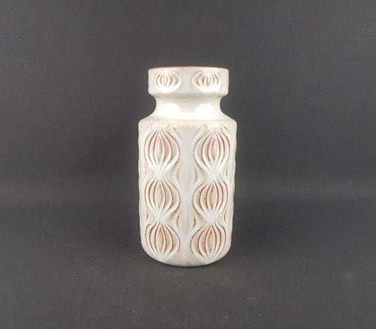Vintage SCHEURICH Beige Vase with Onion or Amsterdam Decor 285-18 West German Pottery 1970s