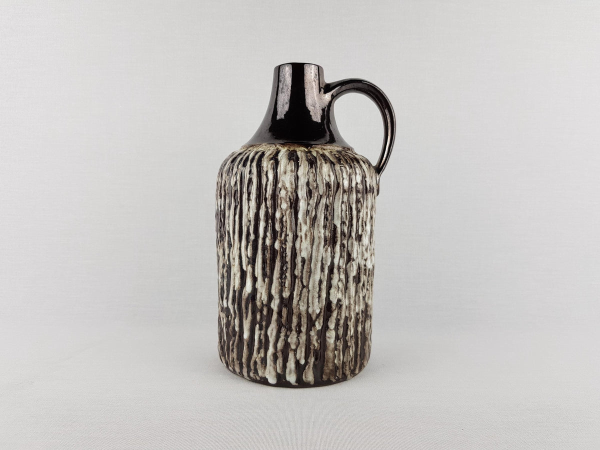 Vintage CERAMANO Metallic Brown Vase with SYRAKUS Decor West German Pottery 1960s