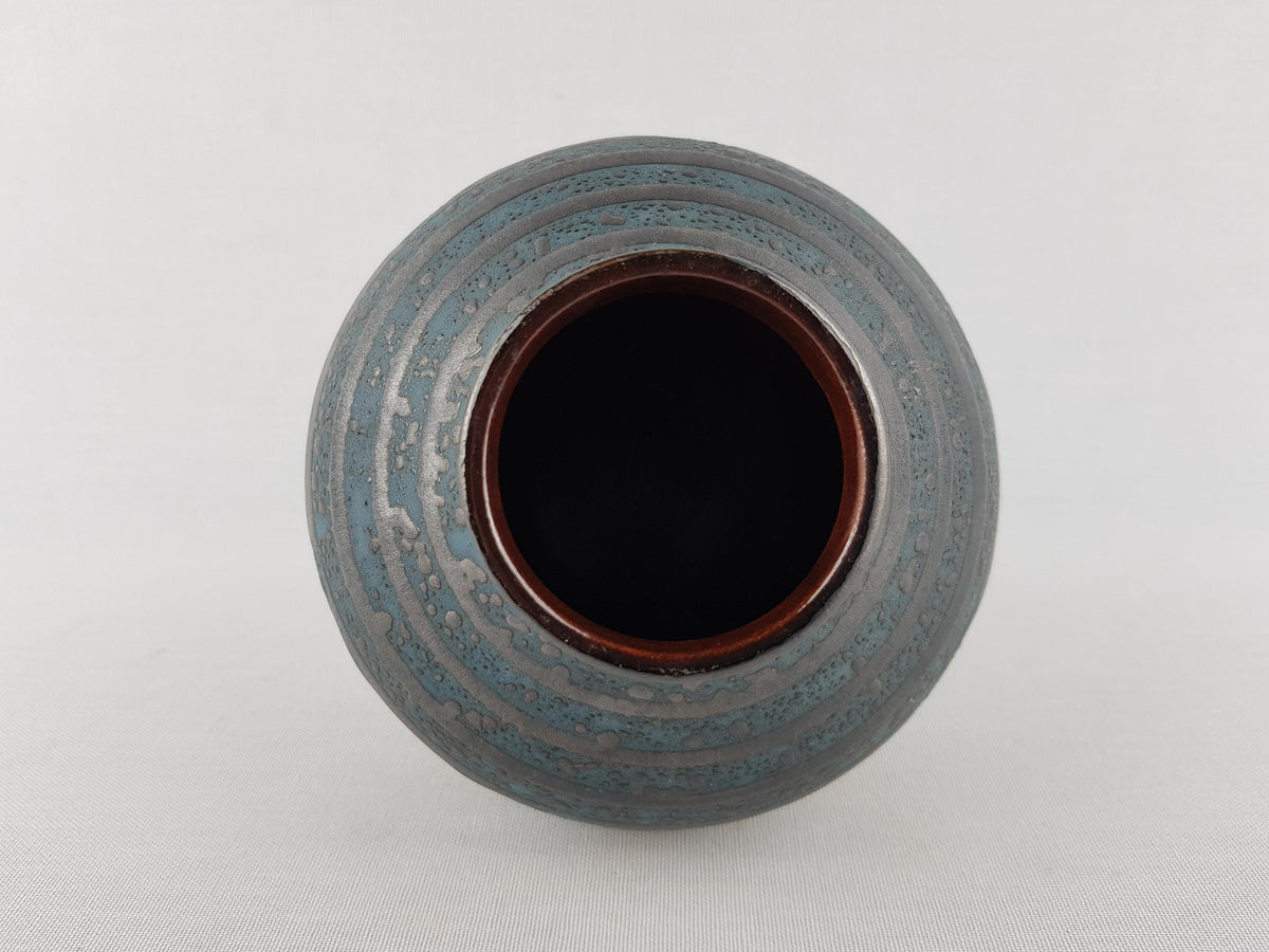 Vintage CARSTENS KERAMIK Blue Vase With Ankara Decor 652 13 West German Pottery 1960s Fat Lava Era