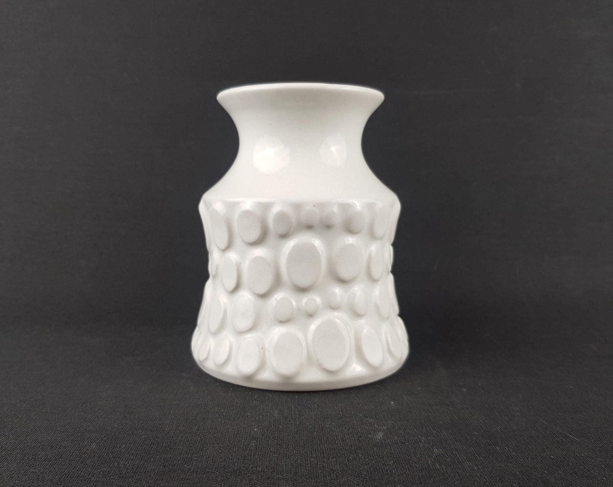 Vintage JASBA KERAMIK White Vase N603 11 12 West German Pottery 1970s