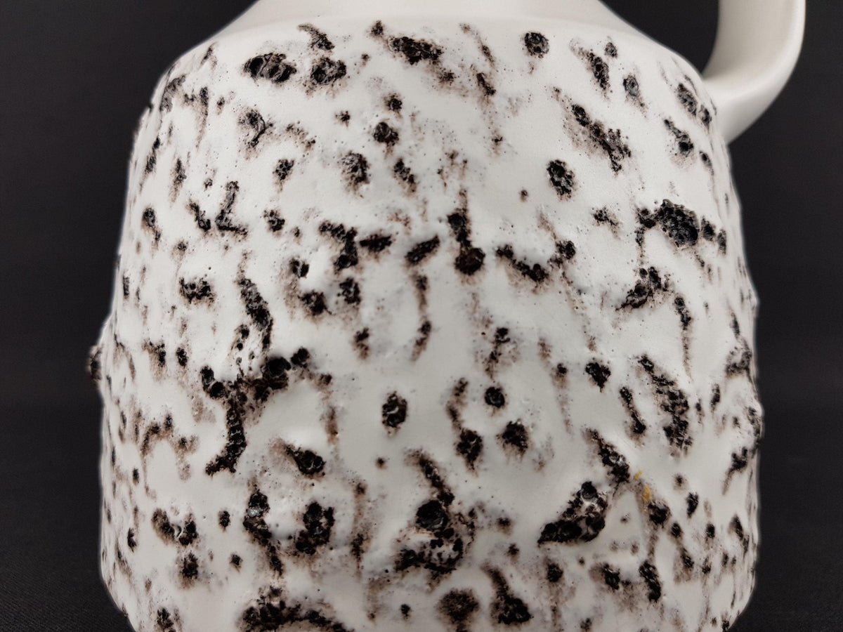 Vintage STEULER KERAMIK Handled White Fat Lava Vase 315-25 West German Pottery 1960s