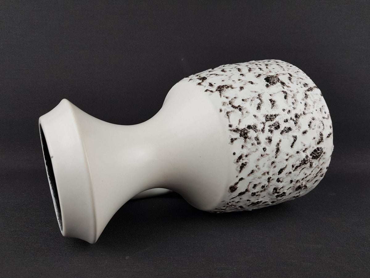Vintage STEULER KERAMIK Handled White Fat Lava Vase 315-25 West German Pottery 1960s