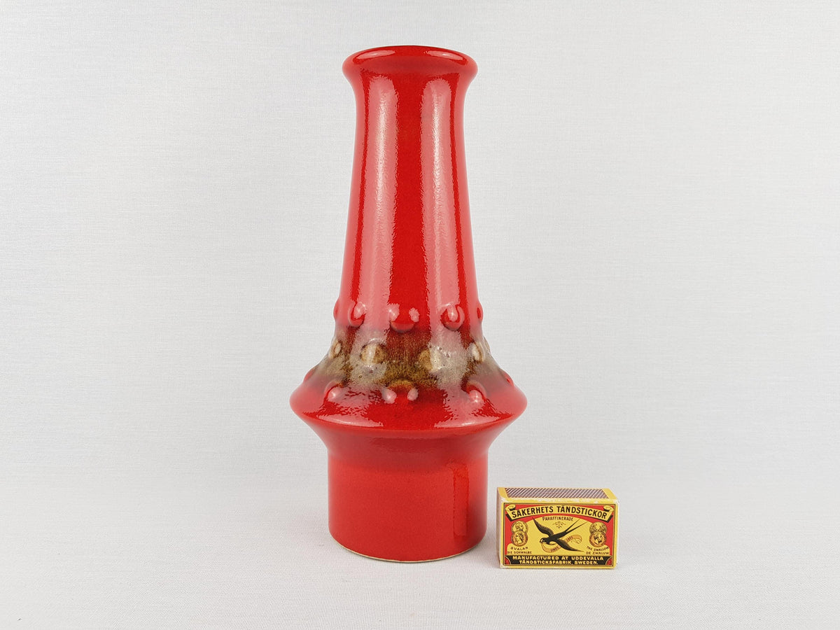 Vintage JASBA KERAMIK Orange Shaped Vase 1580-25 West German Pottery 1960s