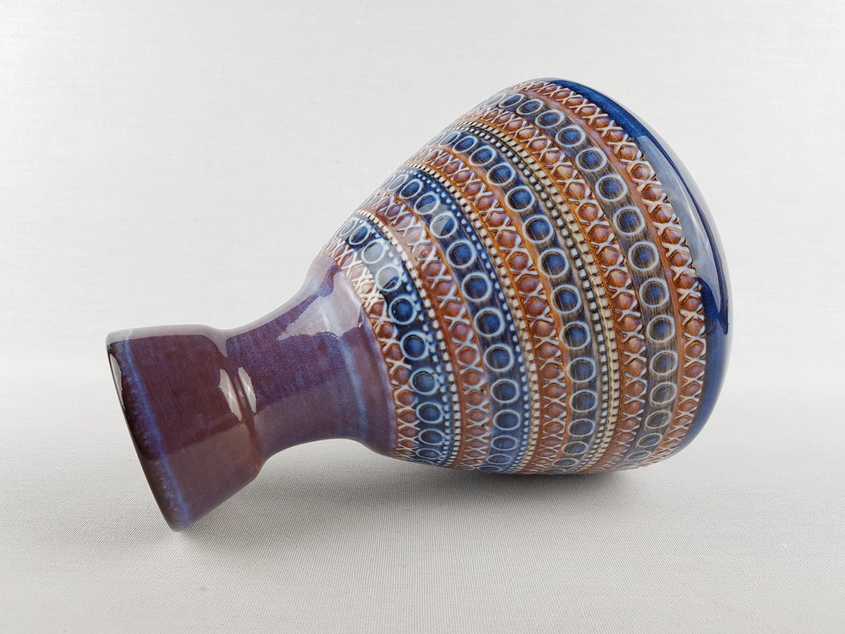 Vintage DÜMLER & BREIDEN Keramik Vase with geometric decor 128-20 West German Pottery 1960s 1970s