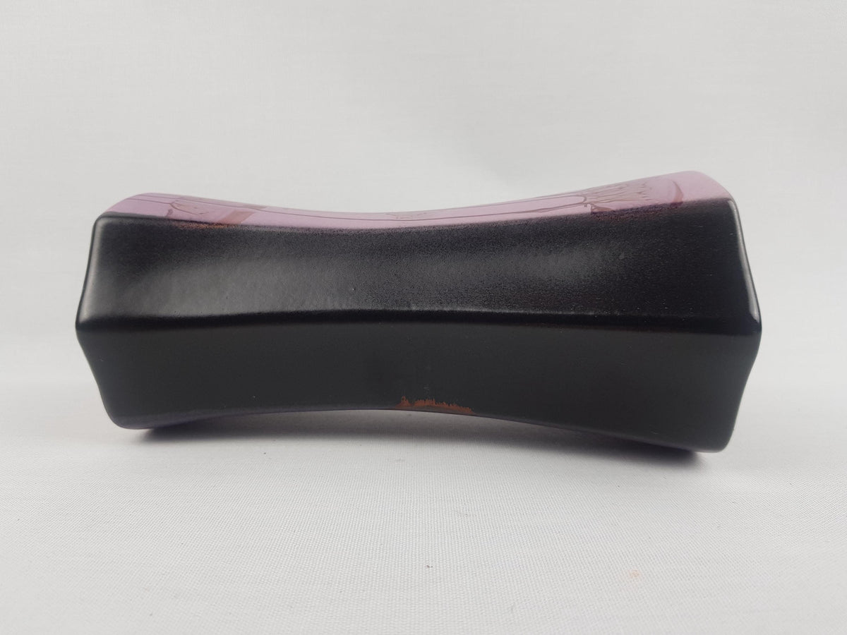 Vintage ES KERAMIK (Emons und Söhne) Purple and Black Vase Menphis Style 648-18 West German Pottery 1980s