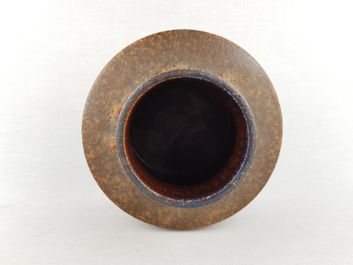Vintage RUSCHA KERAMIK Blue Brown Beige Vase R11 West German Pottery 1980s
