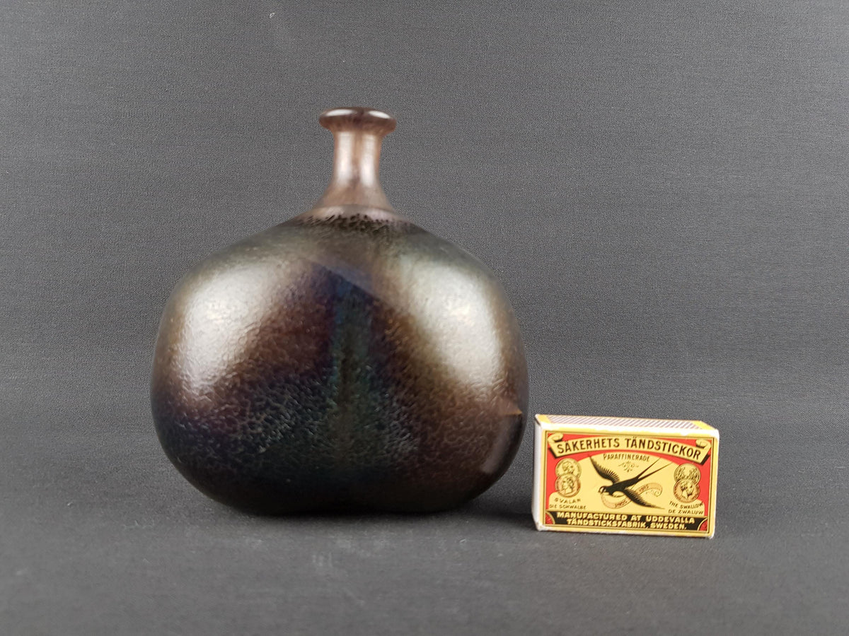 Vintage KOSTA BODA Sweden Boda Artist Collection Glass Vase by Bertil Vallien Vulcano Series 48137