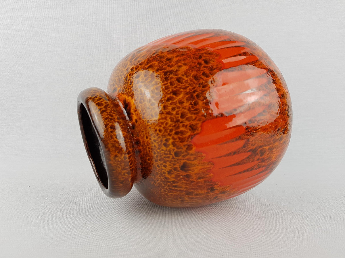 Vintage SCHEURICH KERAMIK Brown and Orange CERAMOS Vase 284 19 West Geman Pottery 1970s
