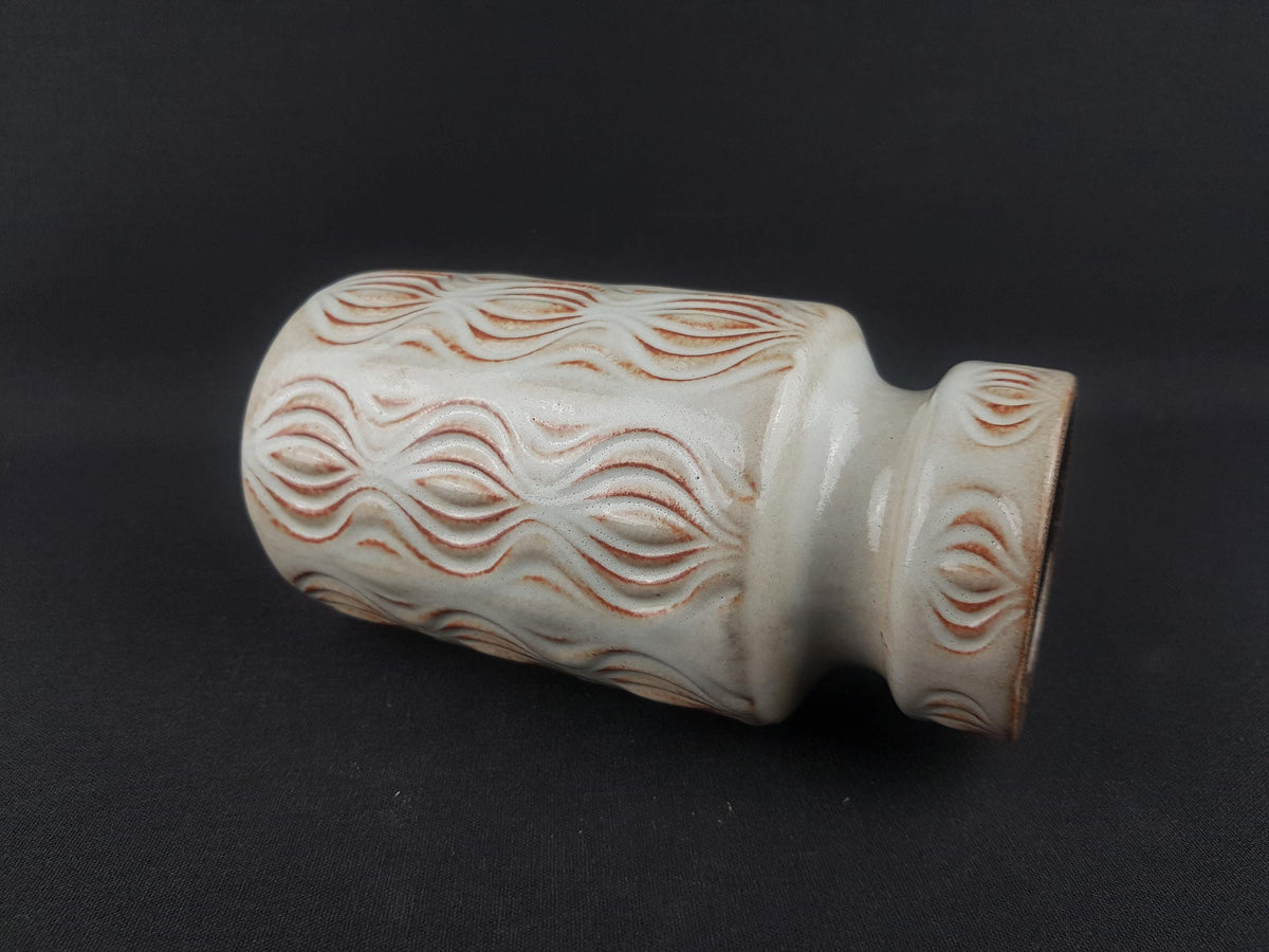 Vintage SCHEURICH Beige Vase with Onion or Amsterdam Decor 285-18 West German Pottery 1970s