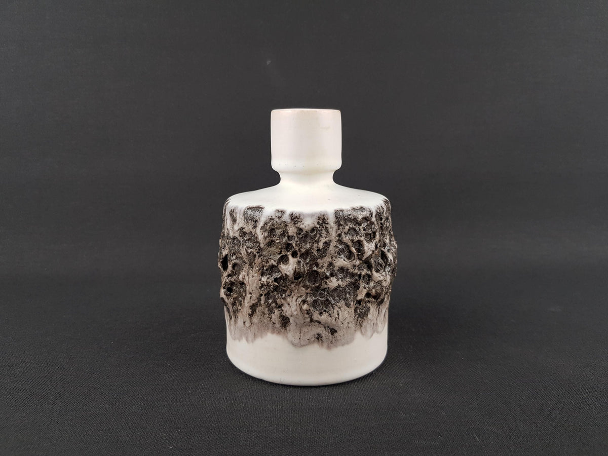 Vintage OTTO KERAMIK White Fat Lava Vase West German Pottery 1970s