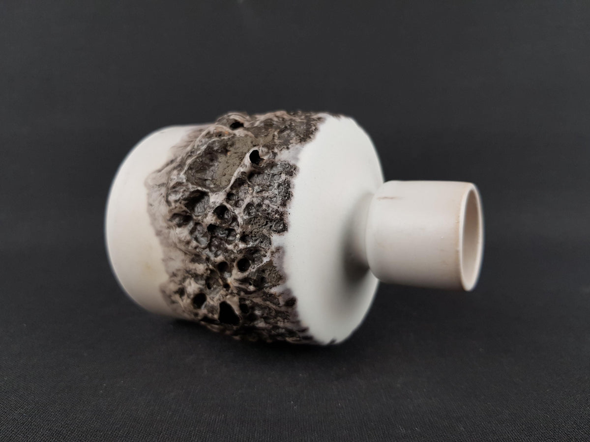 Vintage OTTO KERAMIK White Fat Lava Vase West German Pottery 1970s