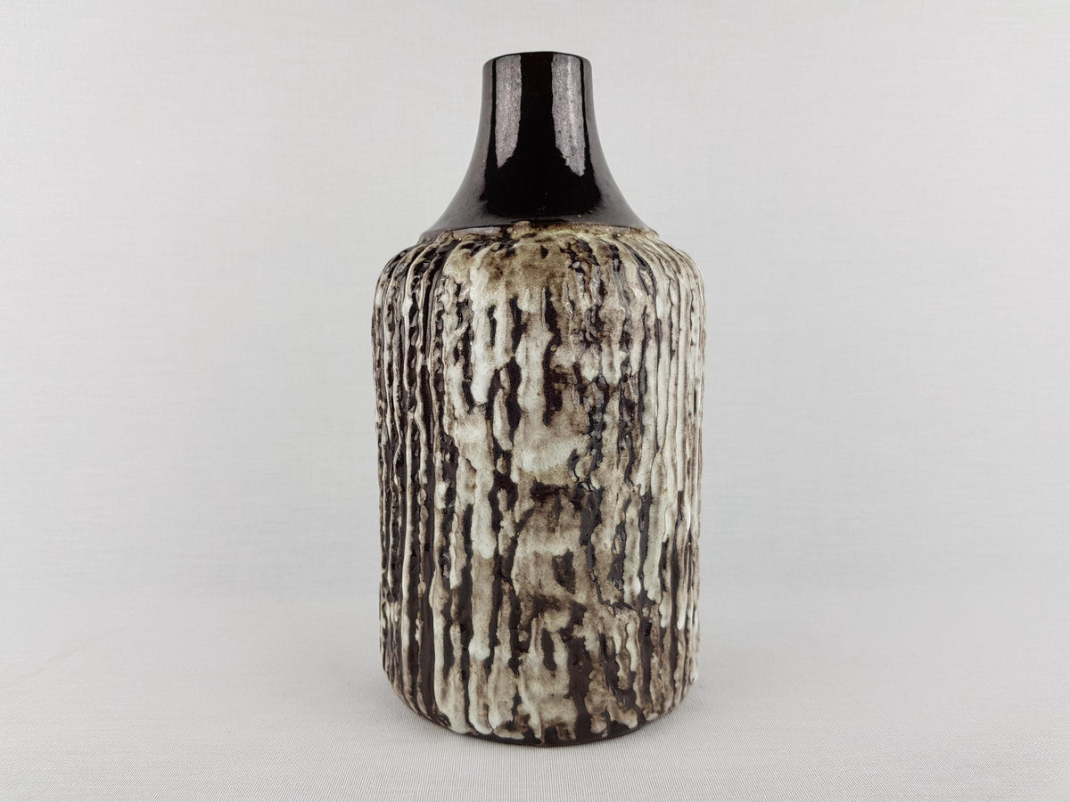 Vintage CERAMANO Metallic Brown Vase with SYRAKUS Decor West German Pottery 1960s