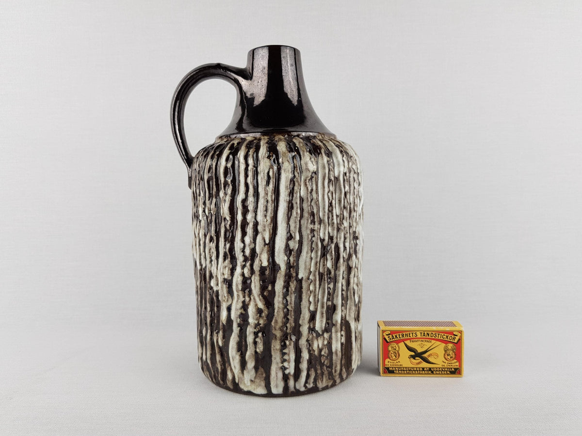 Vintage CERAMANO Metallic Brown Vase with SYRAKUS Decor West German Pottery 1960s
