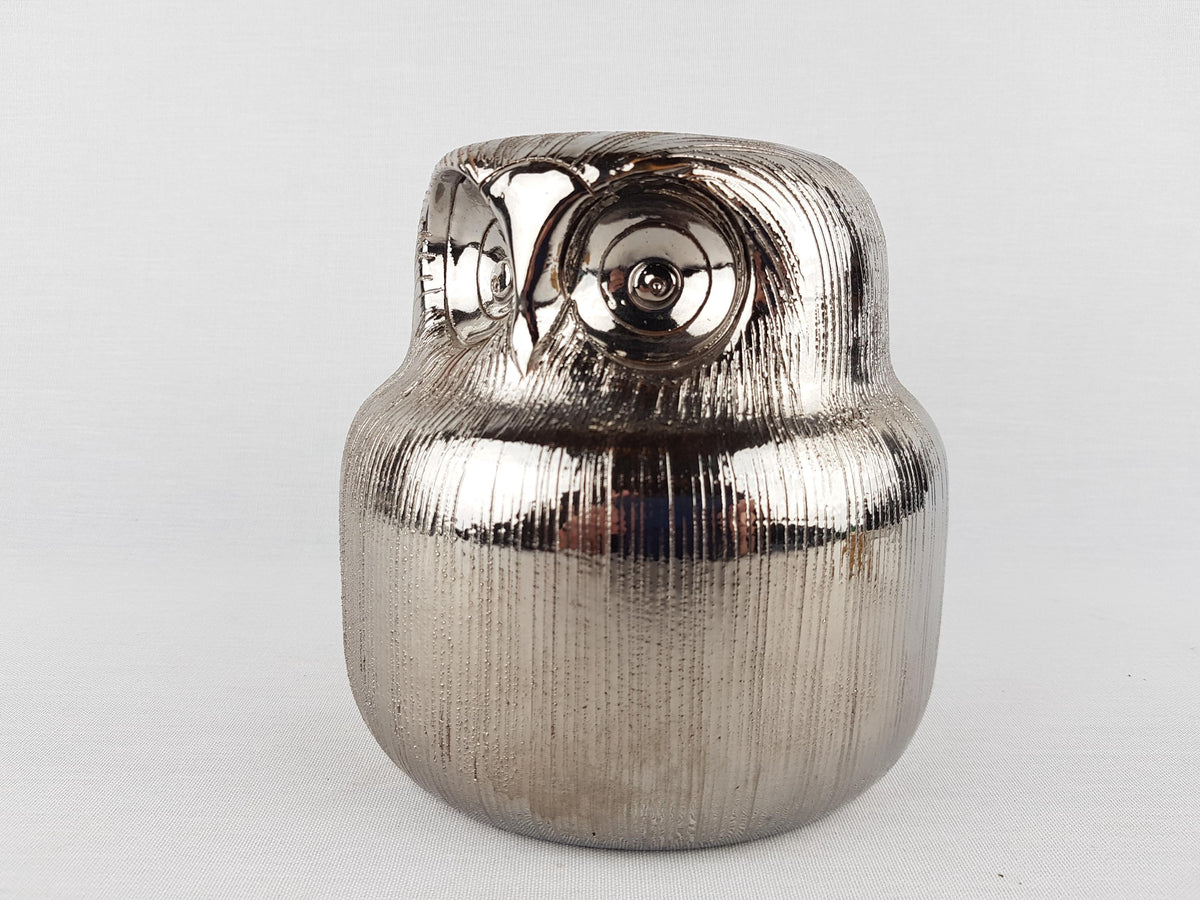 Vintage Rare BITOSSI Owl Silver/Bronze by Aldo Londi 1970s