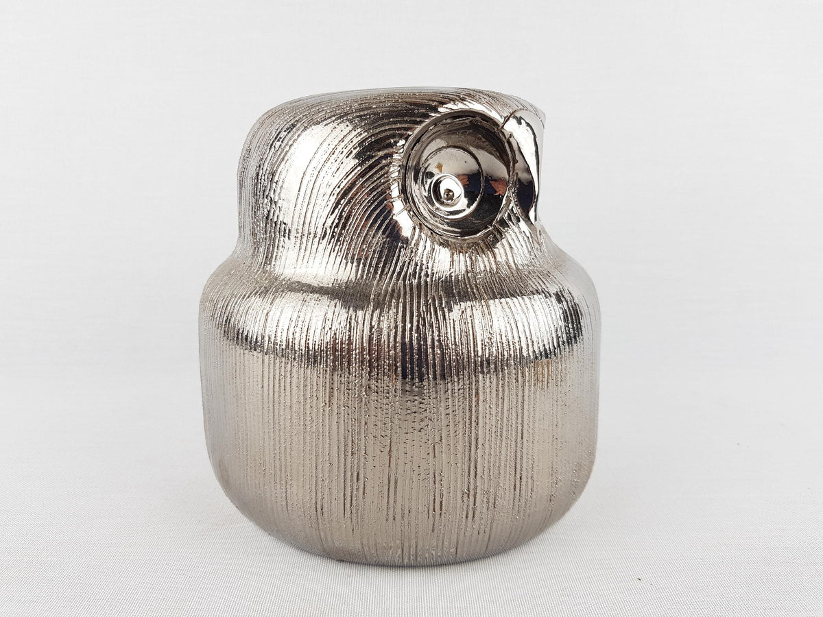 Vintage Rare BITOSSI Owl Silver/Bronze by Aldo Londi 1970s