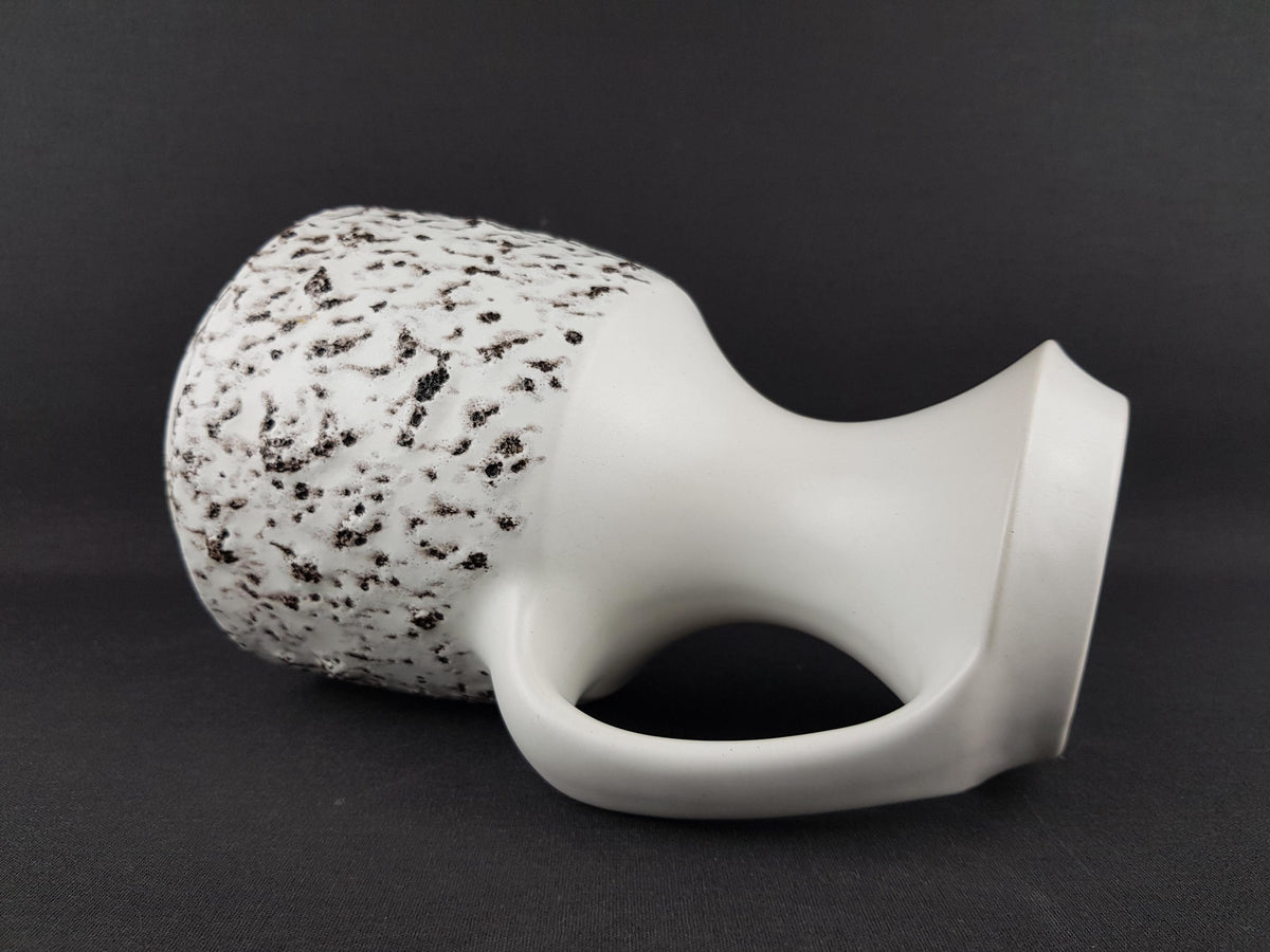 Vintage STEULER KERAMIK Handled White Fat Lava Vase 315-25 West German Pottery 1960s