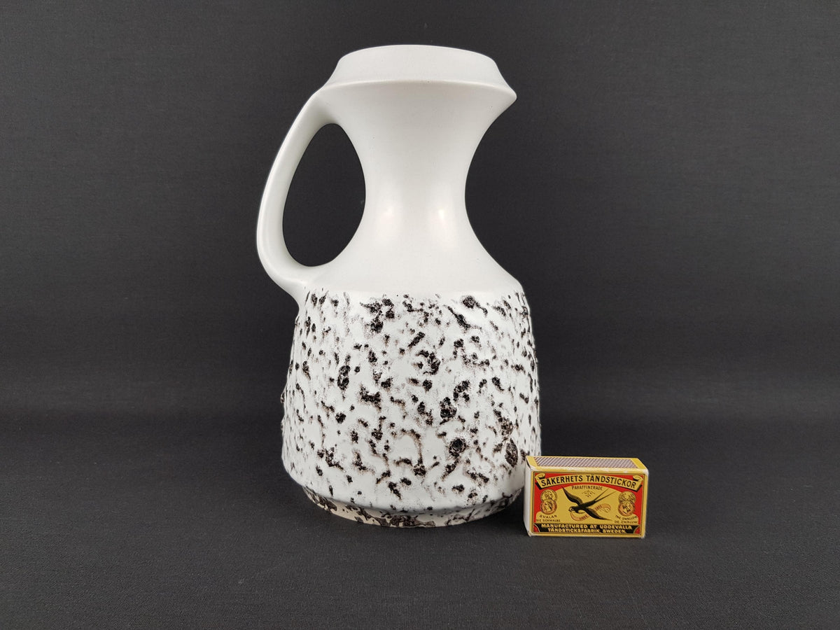 Vintage STEULER KERAMIK Handled White Fat Lava Vase 315-25 West German Pottery 1960s