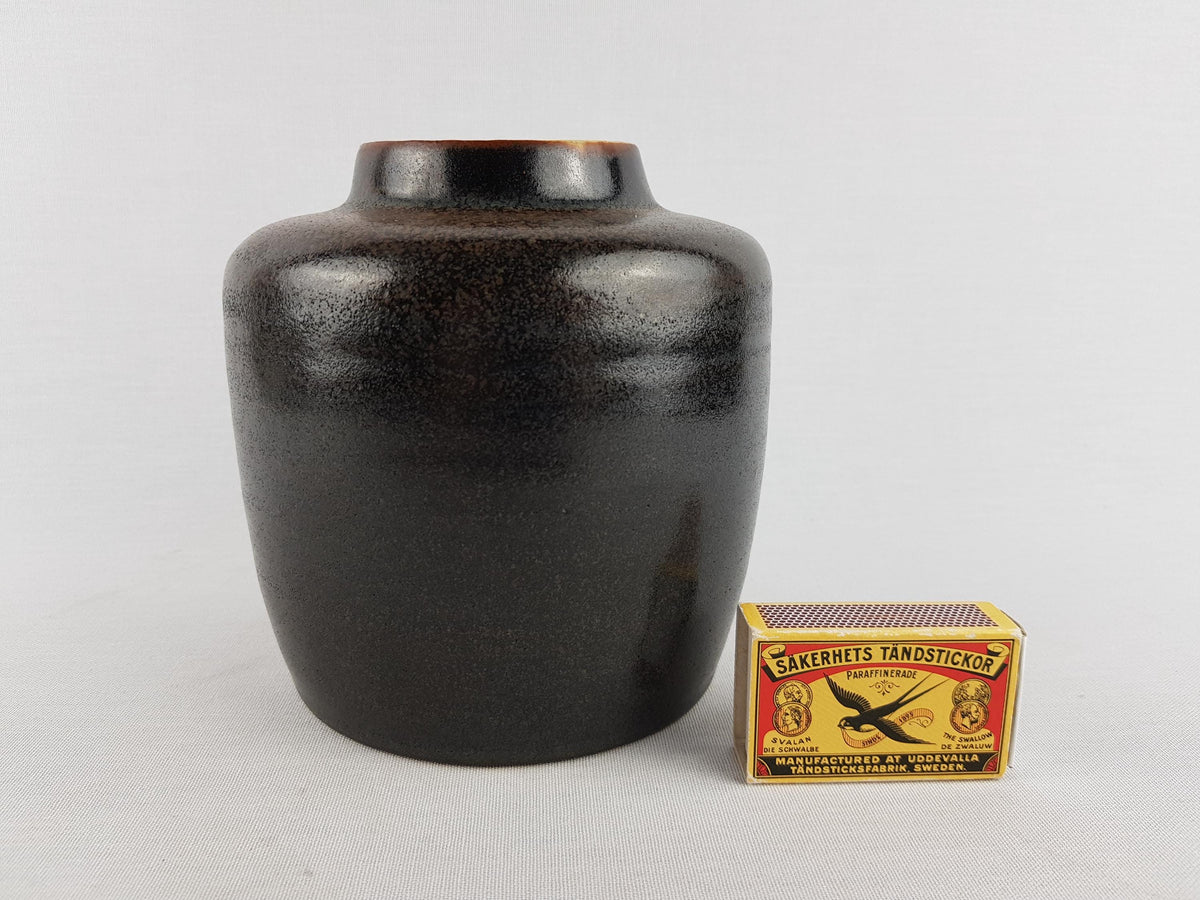Vintage MOBACH Ceramic Gray Vase from Dutch Studio Pottery 1970s