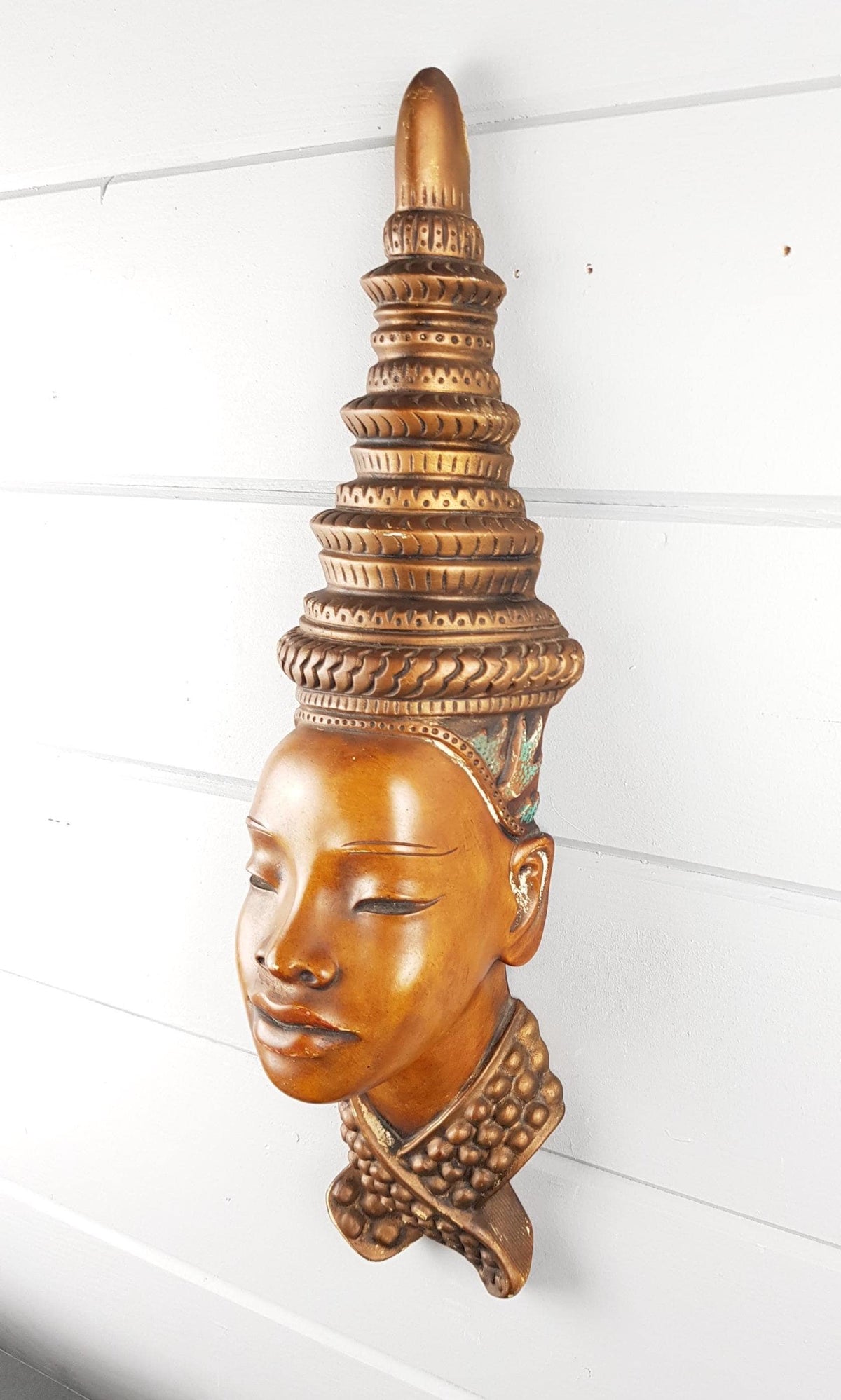 Vintage ACHATIT WERKSTÄTTEN Asian Lady Wall Mask 6055 By Hans Schirmer from West Germany 1950s 1960s