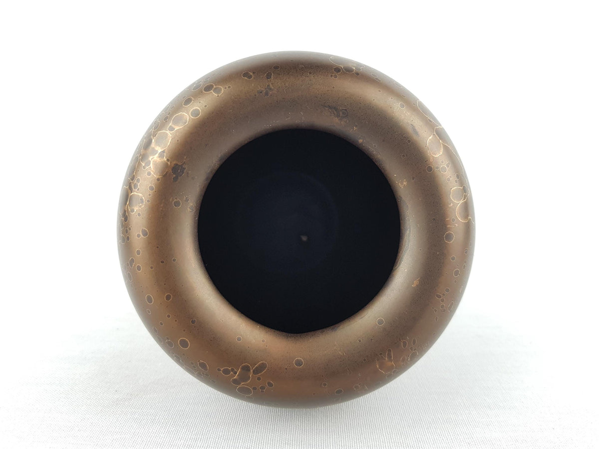 Vintage GEBRUDER SPANG Brown Bronze Ceramic Vase 219 15 West German Pottery 1970s
