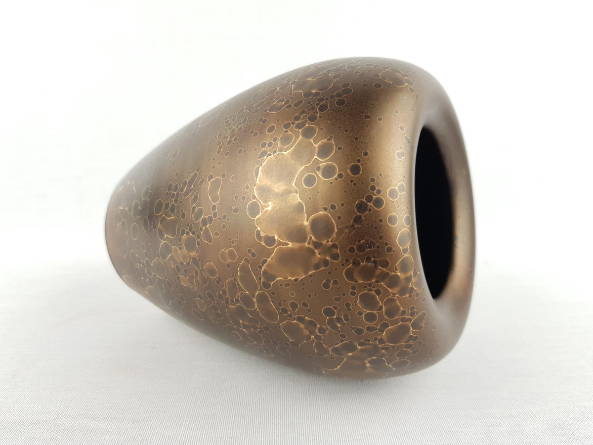 Vintage GEBRUDER SPANG Brown Bronze Ceramic Vase 219 15 West German Pottery 1970s