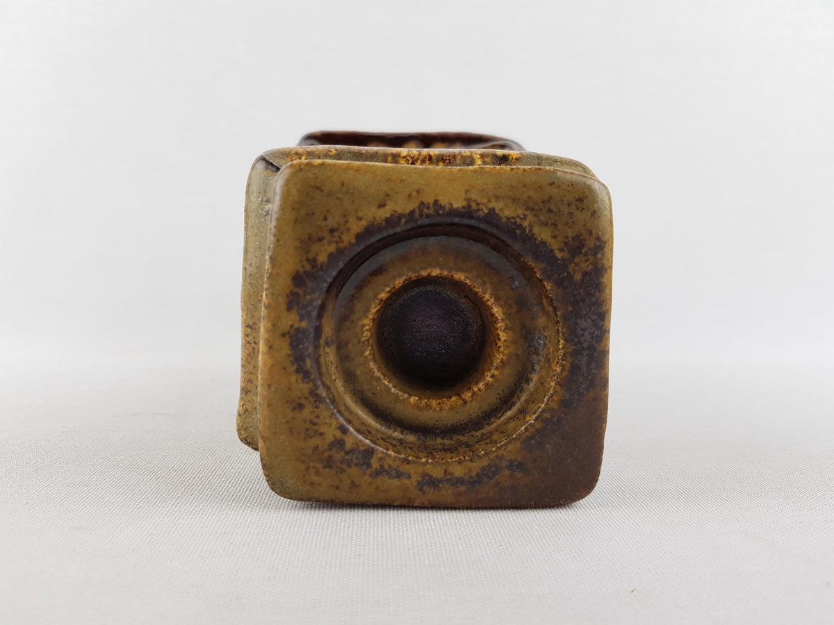 Rare Vintage STEULER KERAMIK Brown Ceramic Candle Holder 920 by Heiner Balzar from the Objekt Series West German Pottery 1980s