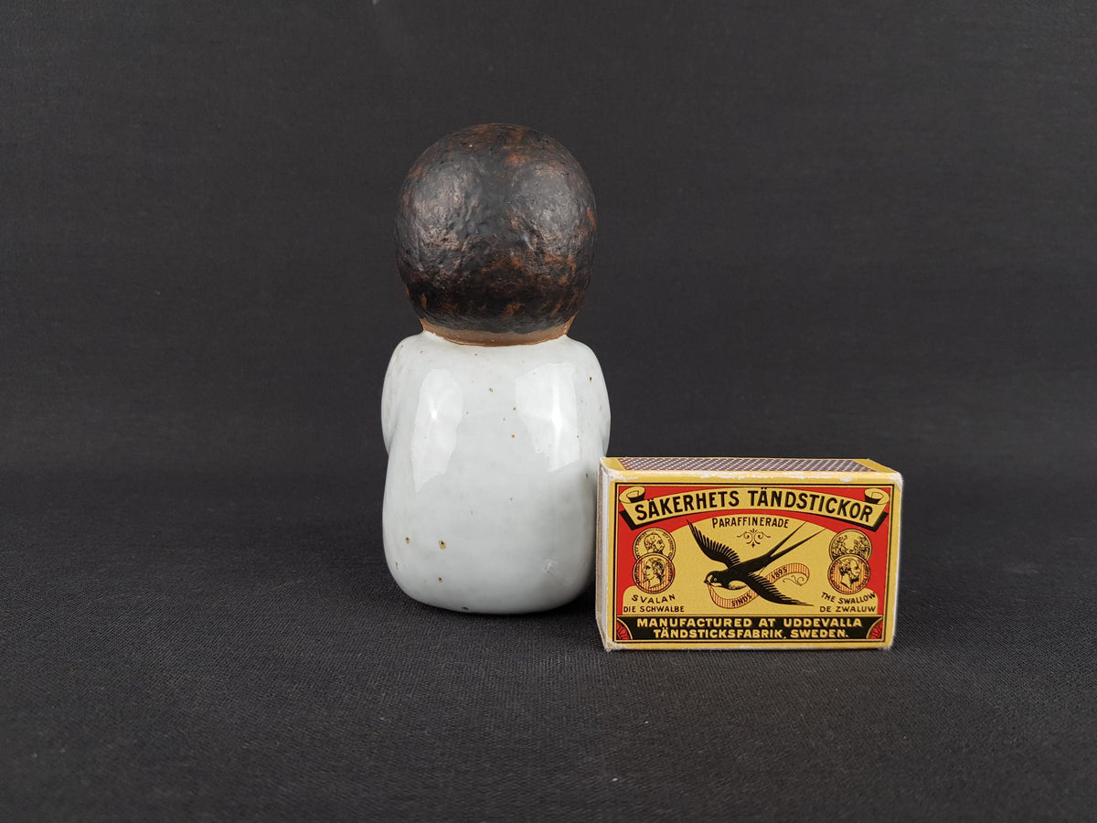 Vintage LISA LARSON Ceramic Boy "Syd" from the All Världens Barn Series of Gustavsberg Studio Pottery Sweden 1974s