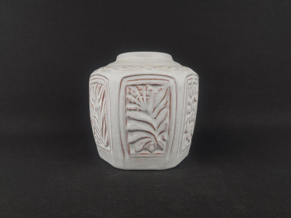 Vintage MOBACH Ceramic White Vase 080 from Dutch Studio Pottery 1970s