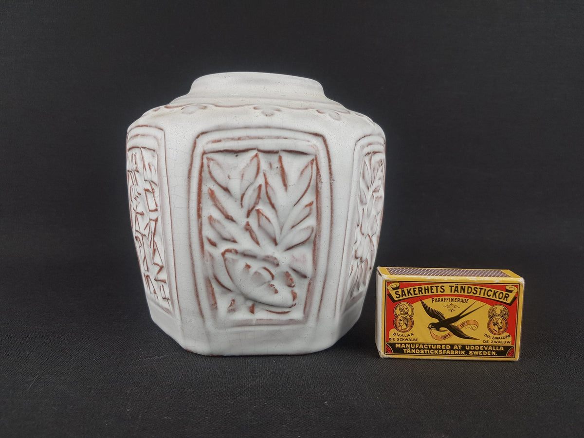 Vintage MOBACH Ceramic White Vase 080 from Dutch Studio Pottery 1970s