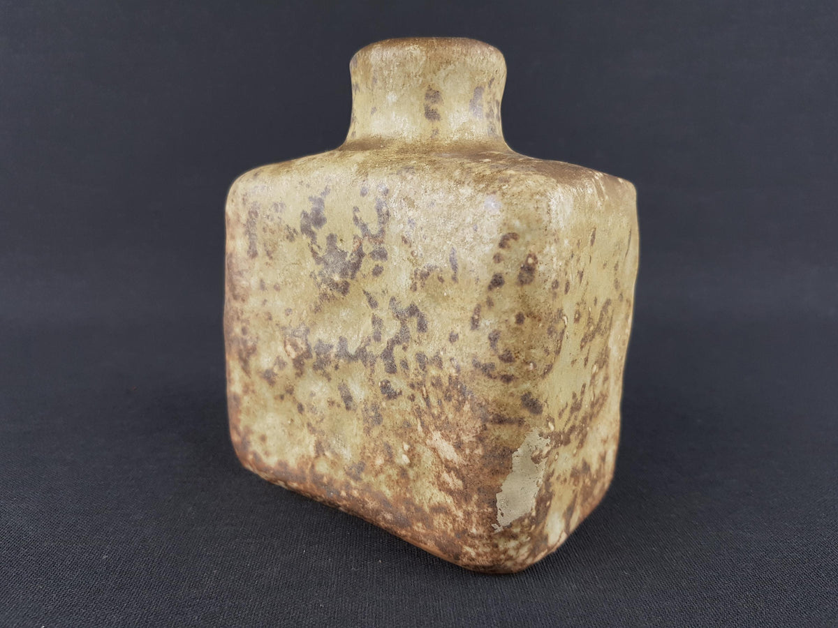 Vintage MOBACH Brown Beige Ceramic Vase from Dutch Studio Pottery 1970s