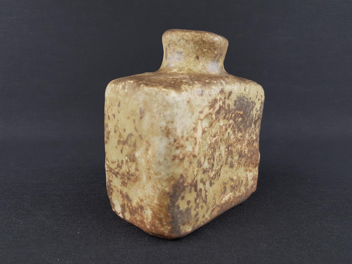 Vintage MOBACH Brown Beige Ceramic Vase from Dutch Studio Pottery 1970s