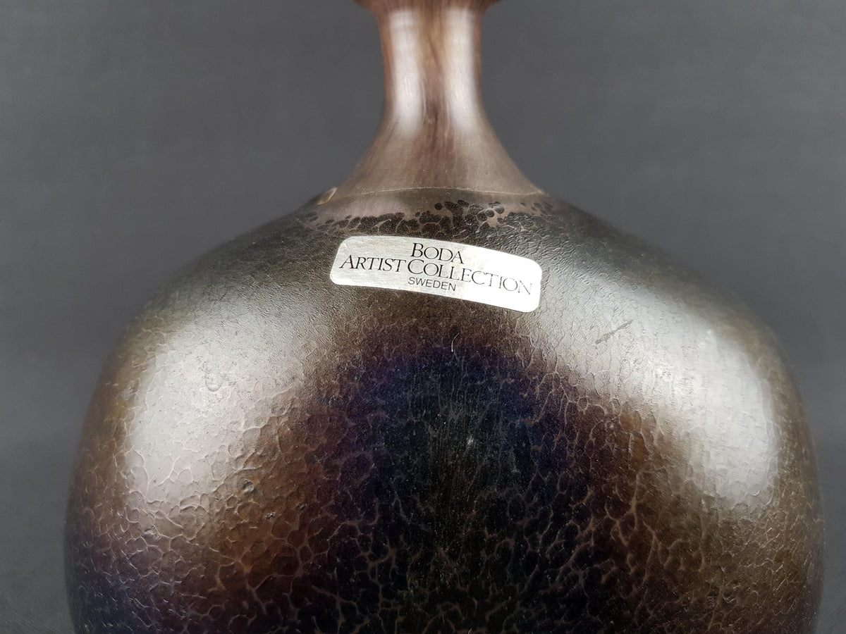 Vintage KOSTA BODA Sweden Boda Artist Collection Glass Vase by Bertil Vallien Vulcano Series 48137