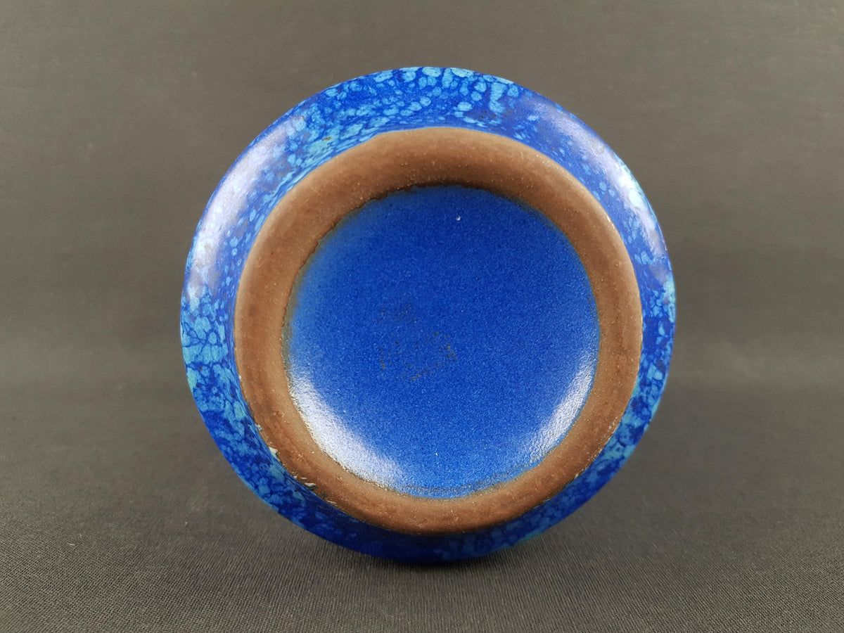 Vintage VAN DAALEN KERAMIK Blue Mottled Vase West German Pottery 1960s 1970s