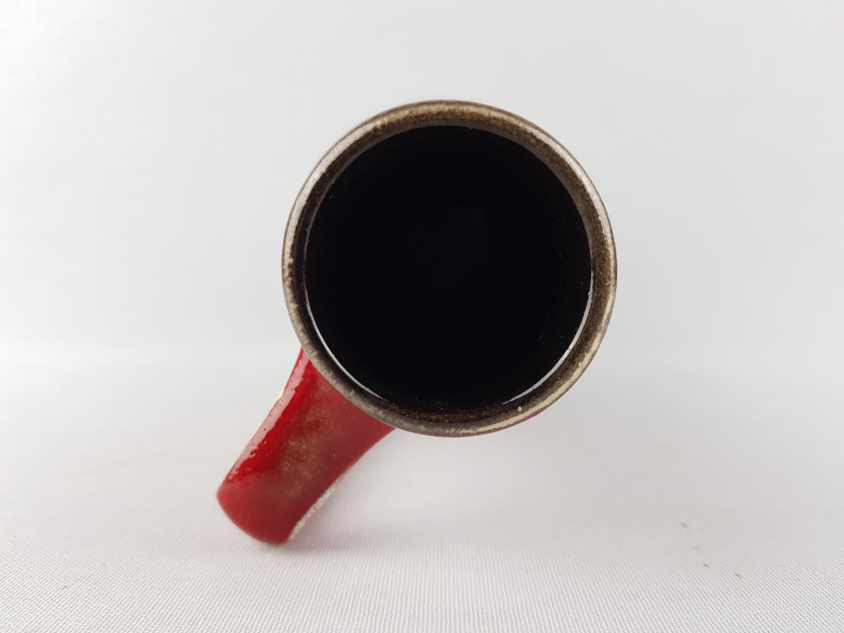 Vintage DUMLER UND BREIDEN Handled Black and Red Vase 332-26 West German Pottery 1960-70s