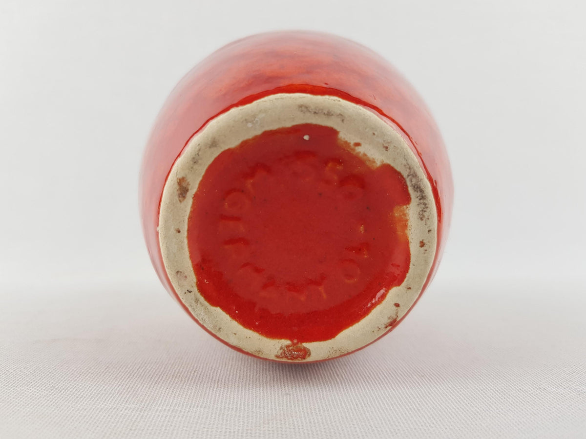 Vintage SCHEURICH KERAMIK Red Orange and Yellow Fat Lava Vase 550 10 West German Pottery 1970s