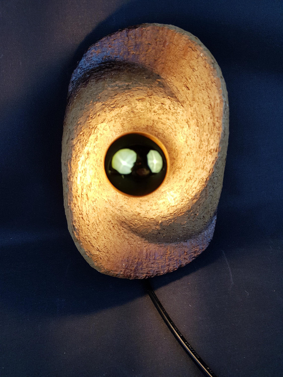 Mid-Century Modern Brutalist Chamotte Clay Wall Art Light | Dutch Pottery 1960-70s