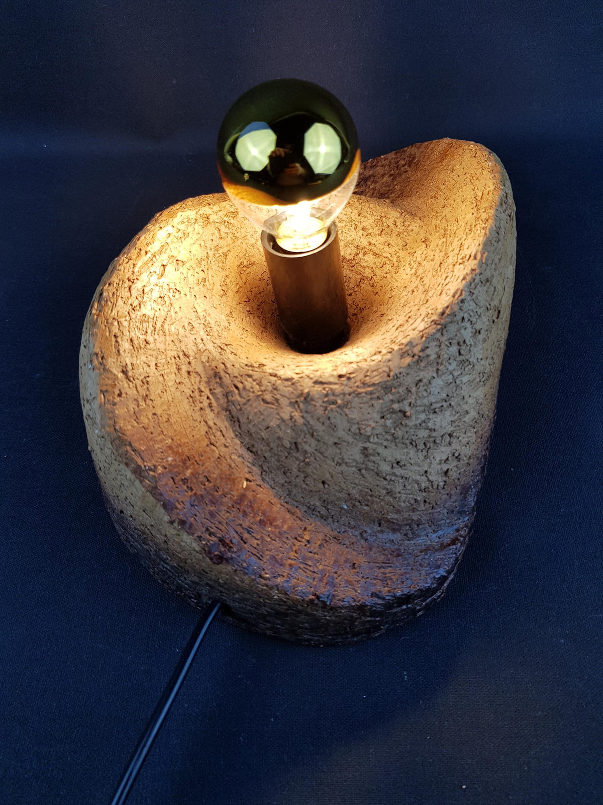 Mid-Century Modern Brutalist Chamotte Clay Wall Art Light | Dutch Pottery 1960-70s