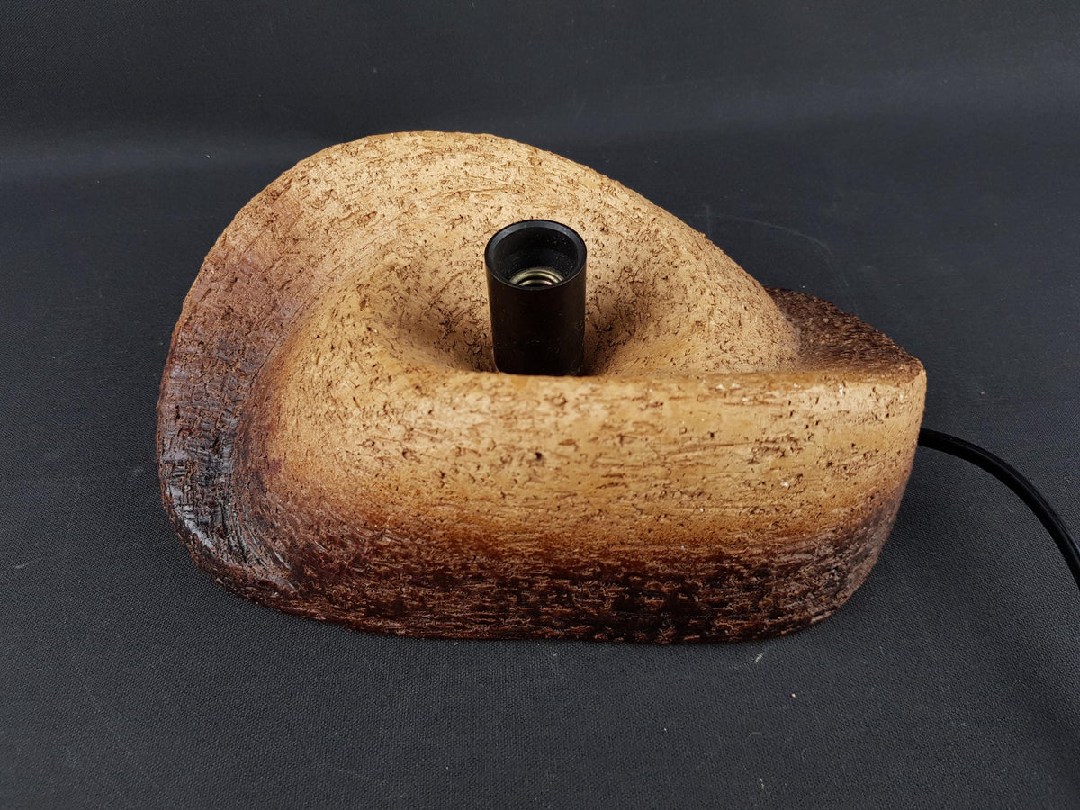 Mid-Century Modern Brutalist Chamotte Clay Wall Art Light | Dutch Pottery 1960-70s