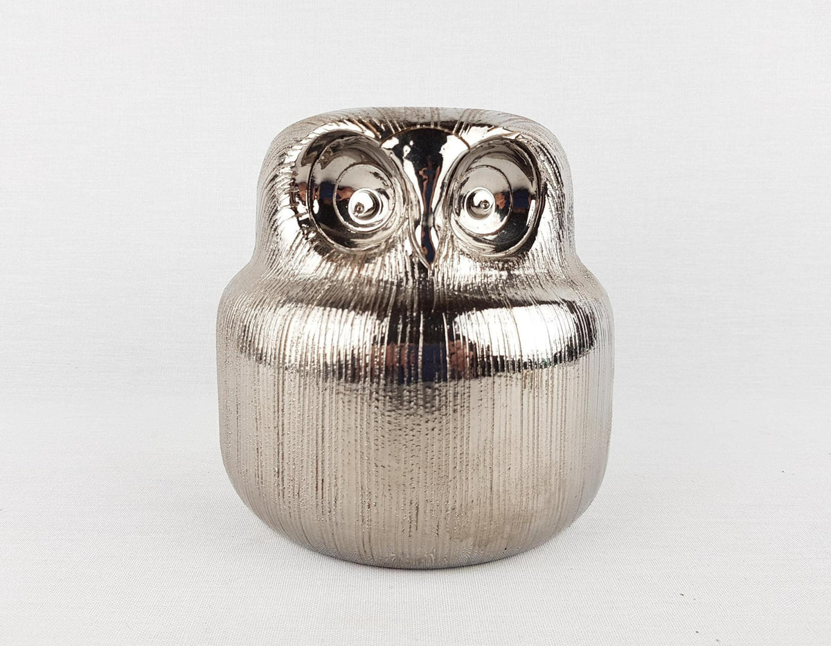 Vintage Rare BITOSSI Owl Silver/Bronze by Aldo Londi 1970s