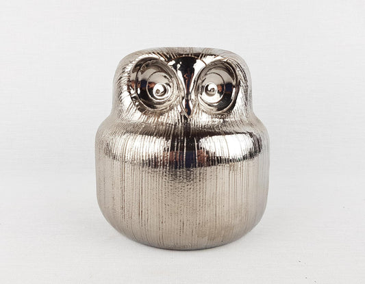 Vintage Rare BITOSSI Owl Silver/Bronze by Aldo Londi 1970s