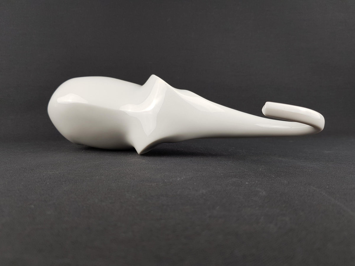 Vintage SGRAFO MODERN White Elephant Porcelain Figurine by Peter Müller West German Pottery 1970s