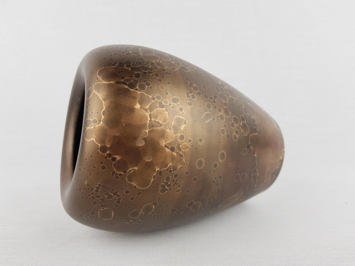 Vintage GEBRUDER SPANG Brown Bronze Ceramic Vase 219 15 West German Pottery 1970s